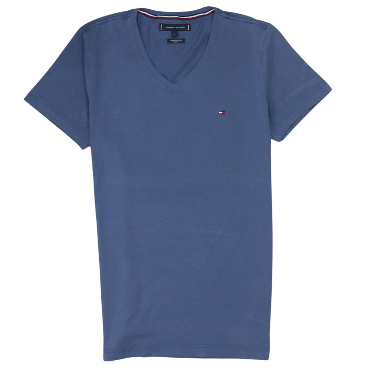 Tommy Hilfiger Men's Blue Slim Fit V-Neck Cotton T-Shirt Size S