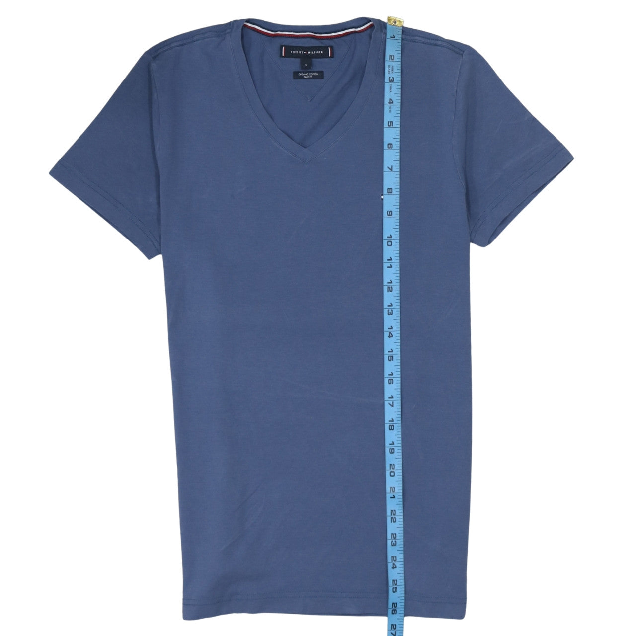 Tommy Hilfiger Men's Blue Slim Fit V-Neck Cotton T-Shirt Size S