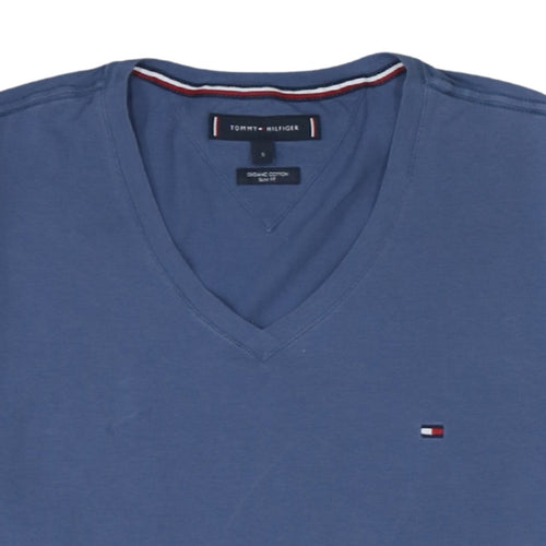 Tommy Hilfiger Men's Blue Slim Fit V-Neck Cotton T-Shirt Size S