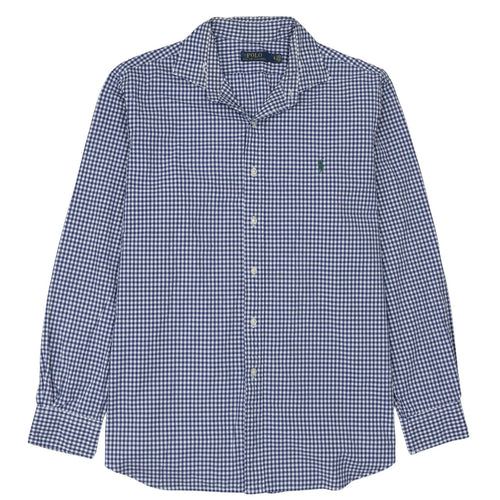 Ralph Lauren Men's Blue Check Cotton Long Sleeve Button-Down Shirt XL