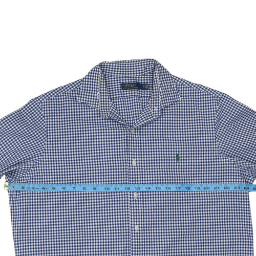 Ralph Lauren Men's Blue Check Cotton Long Sleeve Button-Down Shirt XL