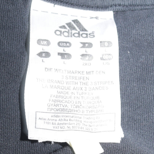 Adidas Men's Black Graphic Print Cotton Short Sleeve T-Shirt Size L