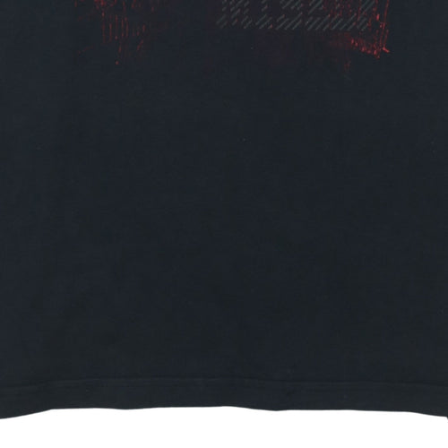 Adidas Men's Black Graphic Print Cotton Short Sleeve T-Shirt Size L
