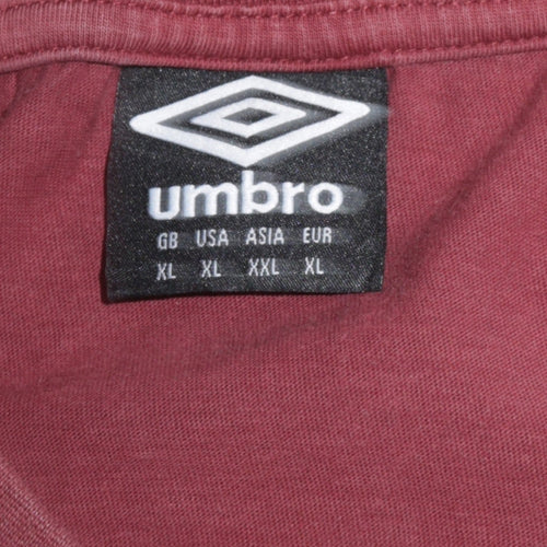 Umbro Men's Red XL Graphic Logo Sports Cotton T-Shirt
