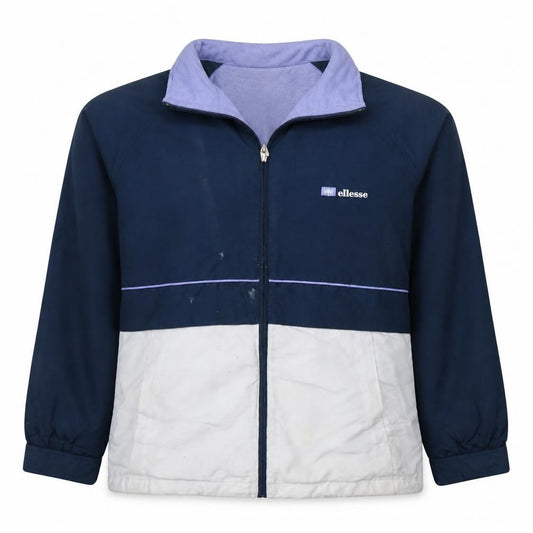 Front view of Ellesse Women’s Blue Windbreaker Jacket, size UK 12, Lightweight