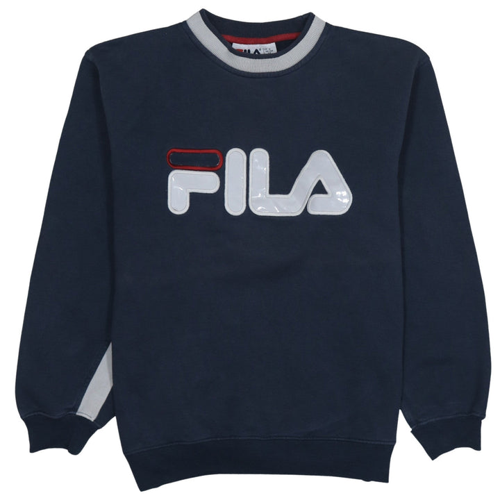 FILA Men's Blue Logo Pullover Sweatshirt Size S Crew Neck