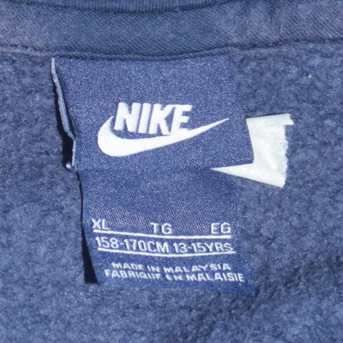 Nike Boys Blue Full Zip Hoodie 13-15 Years Fleece Hooded Sweatshirt