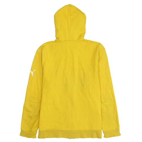 Puma Men's Yellow Full Zip Hoodie S Sports Logo Sweatshirt