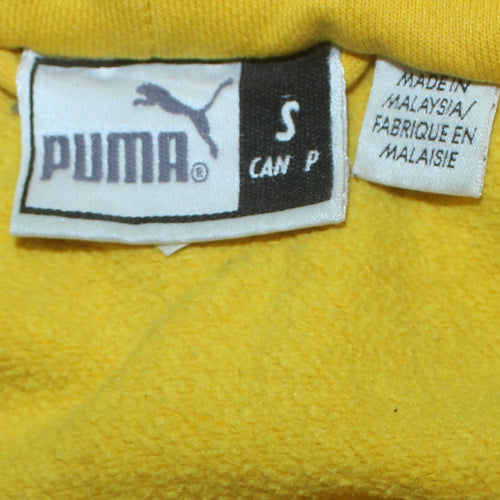 Puma Men's Yellow Full Zip Hoodie S Sports Logo Sweatshirt