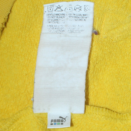 Puma Men's Yellow Full Zip Hoodie S Sports Logo Sweatshirt