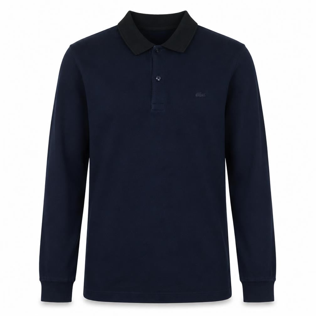 Lacoste Men’s Blue Slim Fit Long Sleeve Polo Shirt Size S