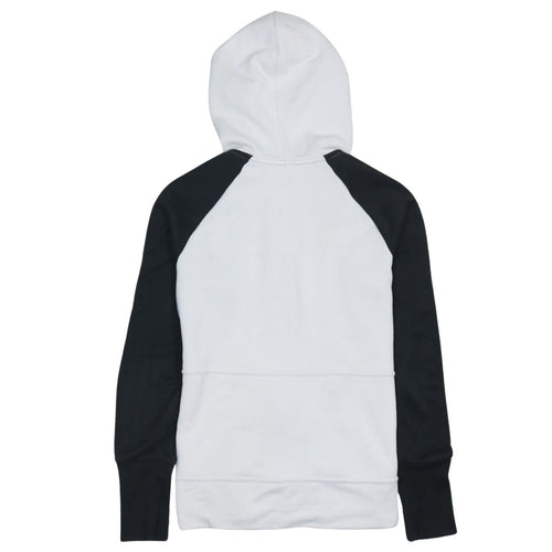 Adidas Womens White Full Zip Hoodie Size 12 Raglan Sleeve Sportswear