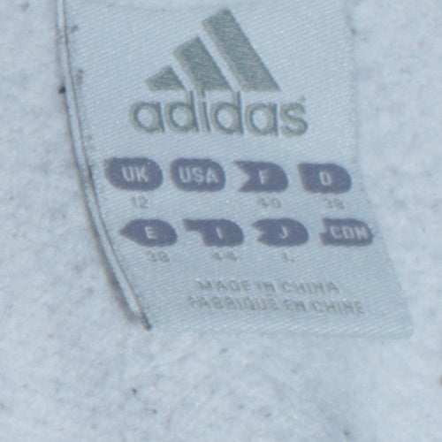 Adidas Womens White Full Zip Hoodie Size 12 Raglan Sleeve Sportswear
