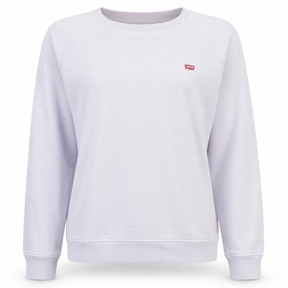Front view of Levi's women’s xs pink crew neck pullover sweatshirt