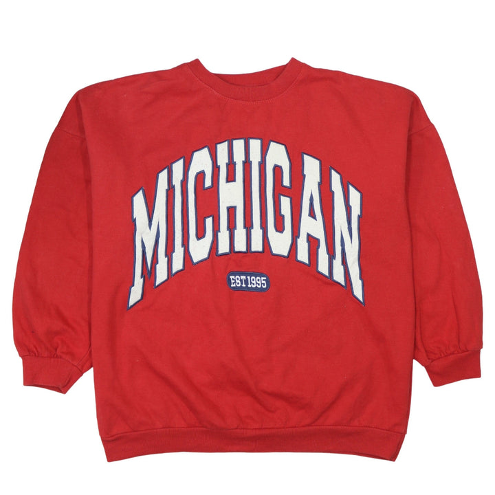 Pep&Co Womens Red Michigan Graphic Pullover Sweatshirt Size S 8-10