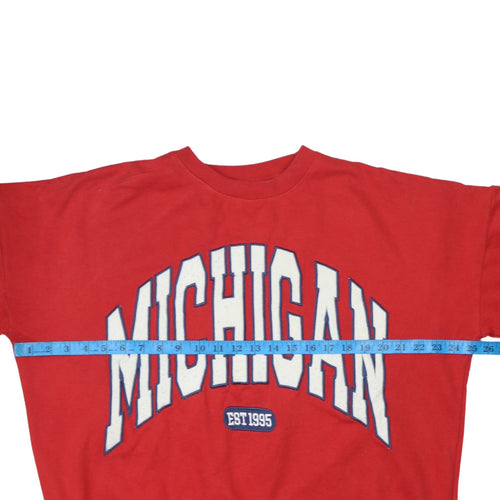 Pep&Co Womens Red Michigan Graphic Pullover Sweatshirt Size S 8-10