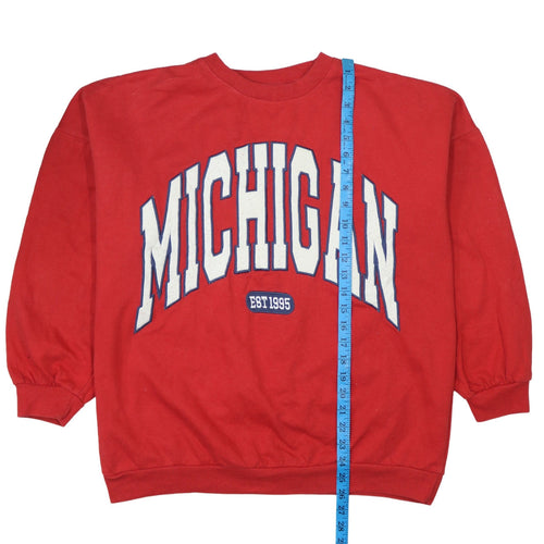 Pep&Co Womens Red Michigan Graphic Pullover Sweatshirt Size S 8-10