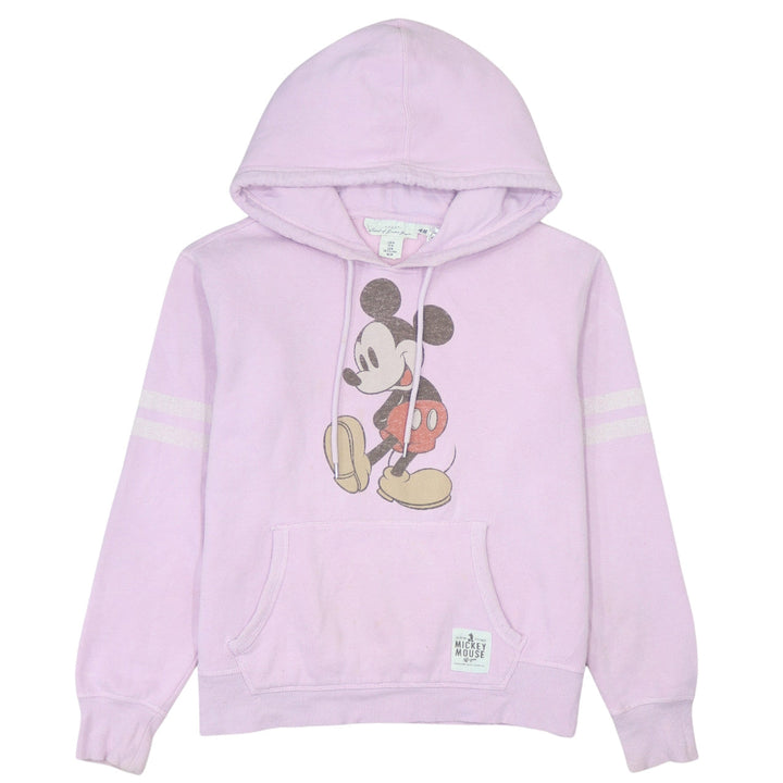 H&M Disney Women Pink Mickey Mouse Pullover Hoodie Size 12 Cotton Blend
