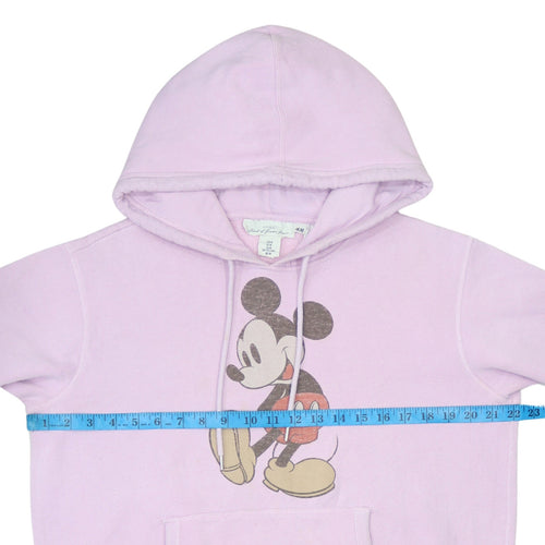 H&M Disney Women Pink Mickey Mouse Pullover Hoodie Size 12 Cotton Blend