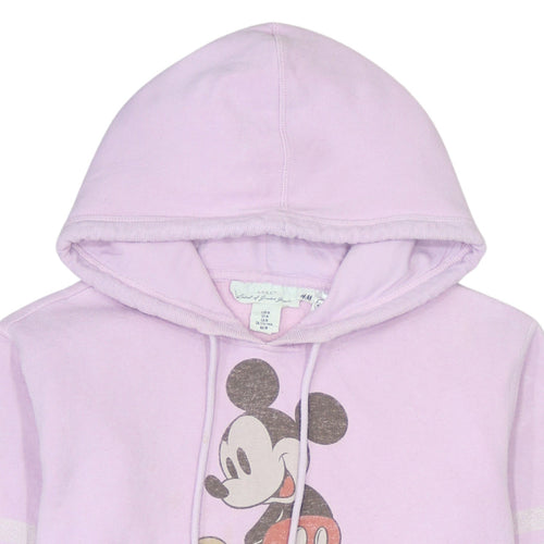 H&M Disney Women Pink Mickey Mouse Pullover Hoodie Size 12 Cotton Blend