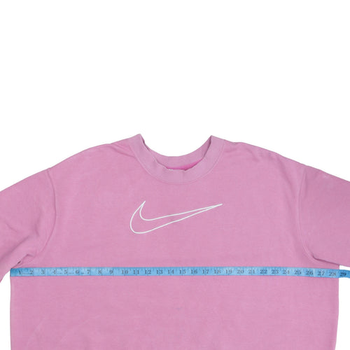 Nike Women Pink Pullover Sweatshirt 2XL Cotton Blend Dri-Fit Logo