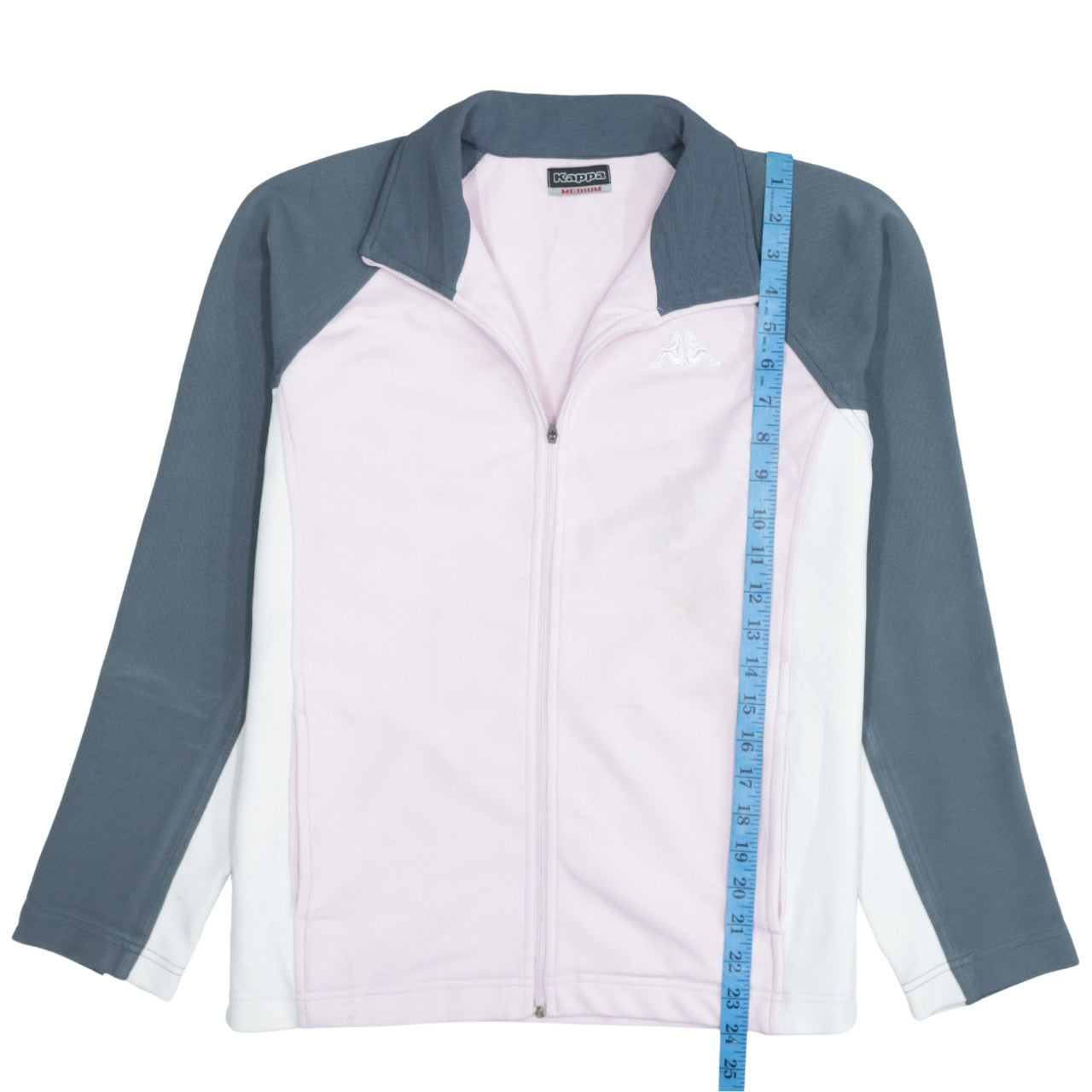 Kappa Women's Pink & Grey Colourblock Track Jacket Size M