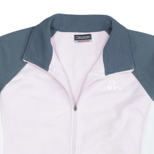 Kappa Women's Pink & Grey Colourblock Track Jacket Size M
