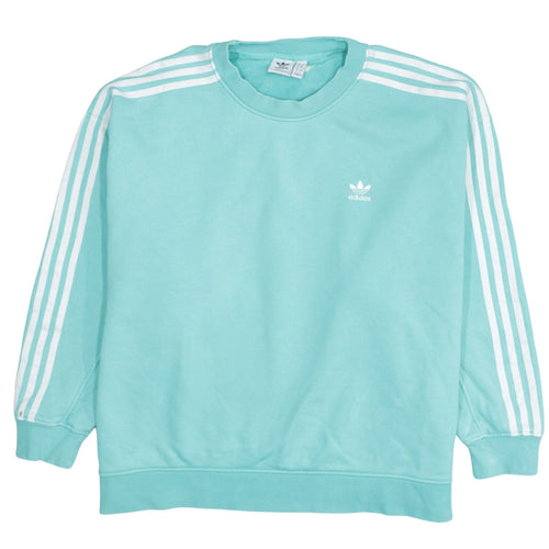 Adidas Womens Blue Crew Neck Pullover Sweatshirt Size 10 UK