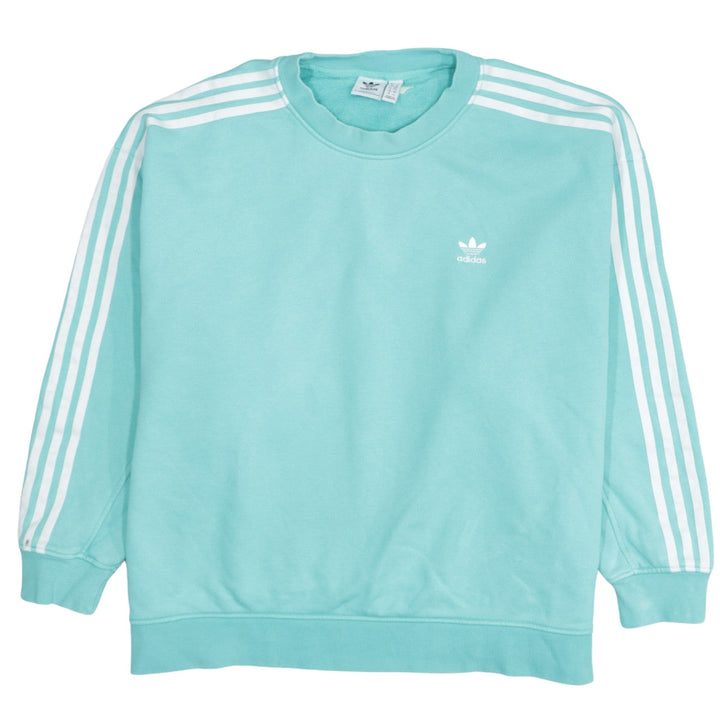 Adidas Womens Blue Crew Neck Pullover Sweatshirt Size 10 UK