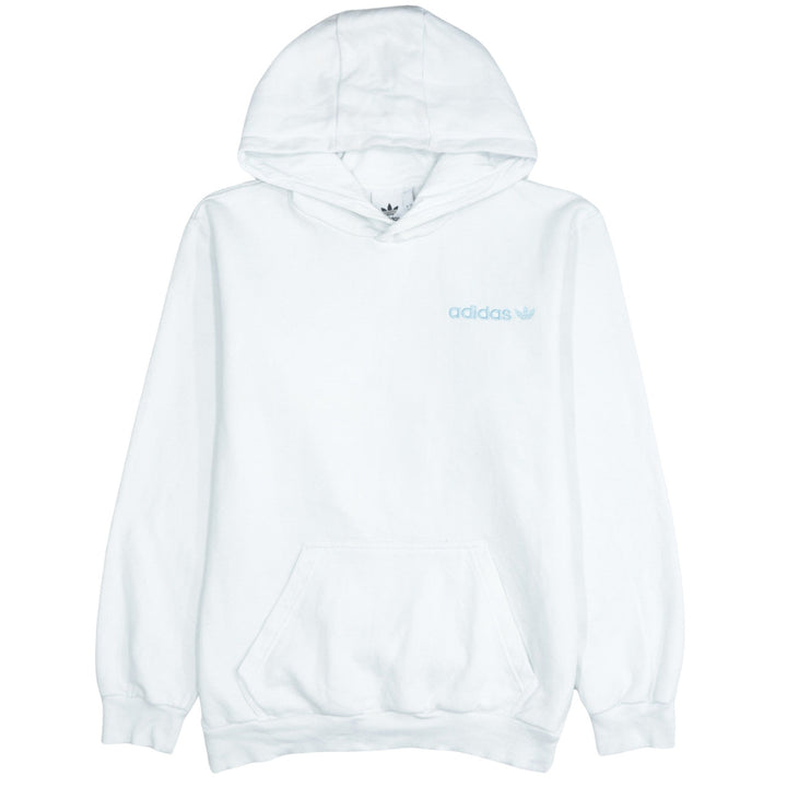 adidas Men's White Pullover Hoodie Small Logo Graphic Print