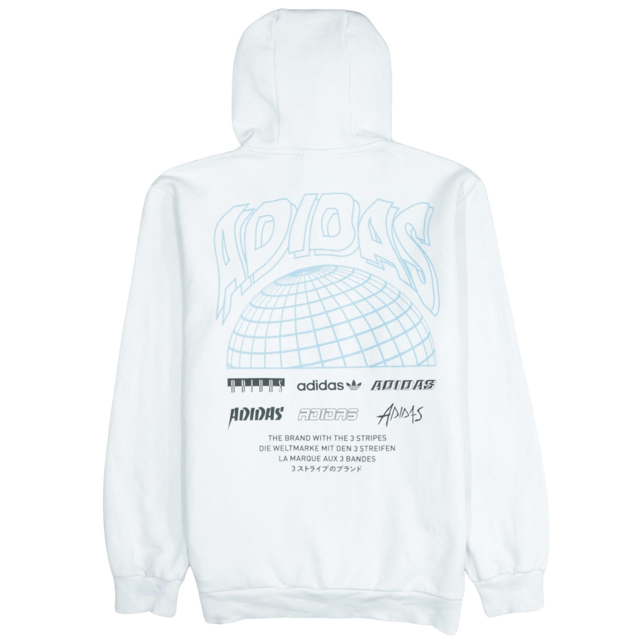 adidas Men's White Pullover Hoodie Small Logo Graphic Print
