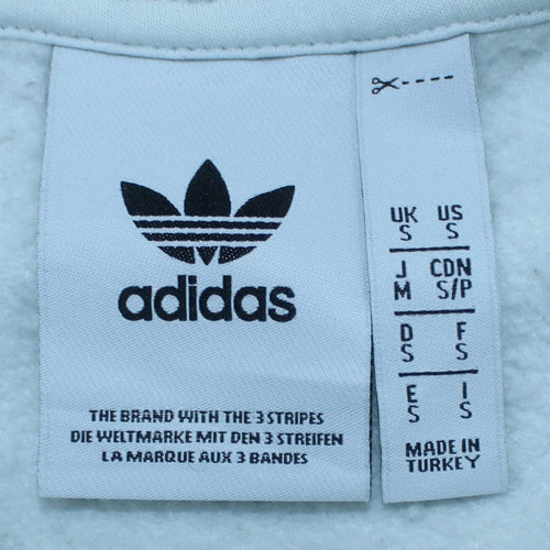 adidas Men's White Pullover Hoodie Small Logo Graphic Print