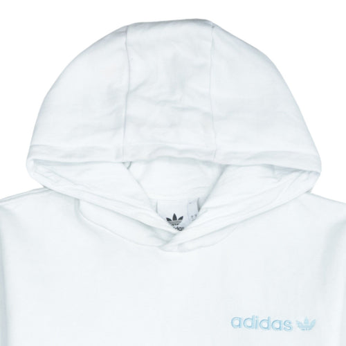 adidas Men's White Pullover Hoodie Small Logo Graphic Print