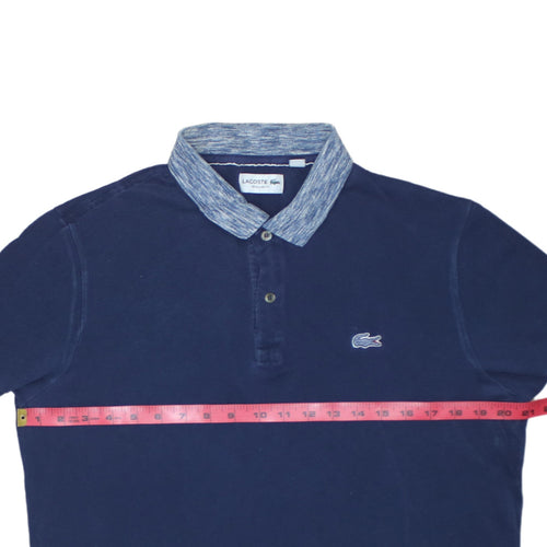 Lacoste Mens Blue Regular Fit Cotton Polo Shirt L