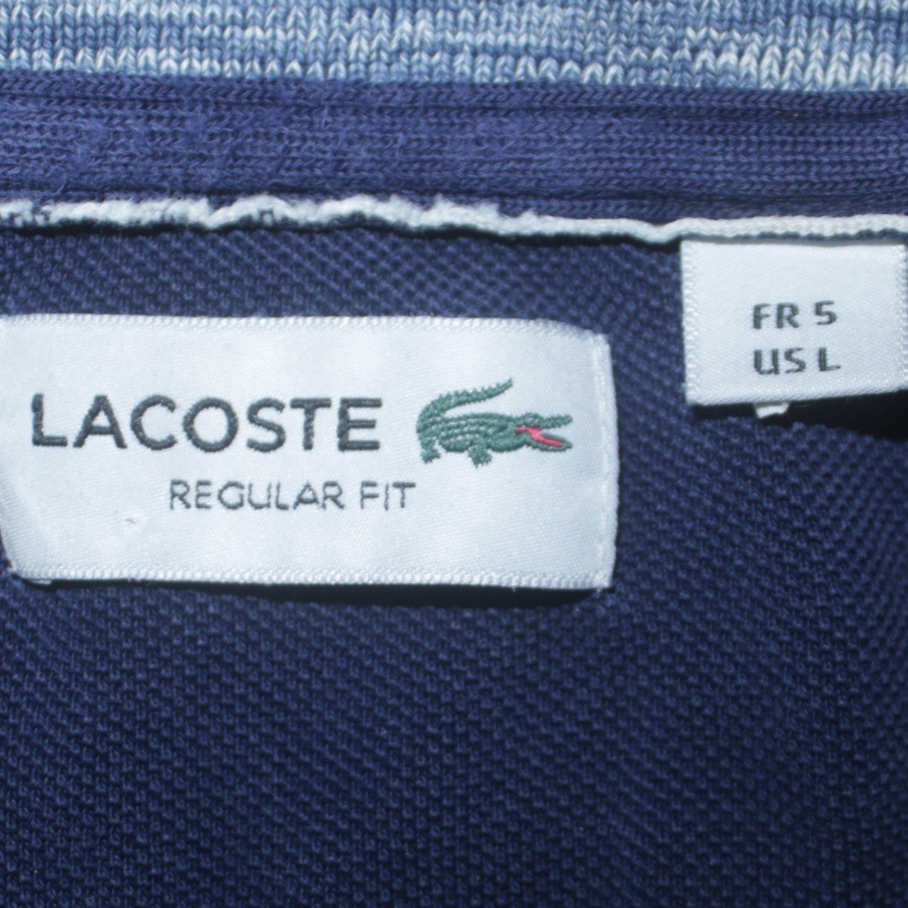 Lacoste Mens Blue Regular Fit Cotton Polo Shirt L
