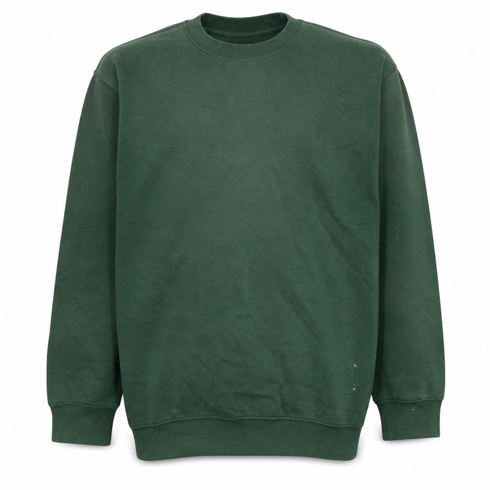 Front view of Dickies men’s green xl pullover sweatshirt crew neck fleece casual