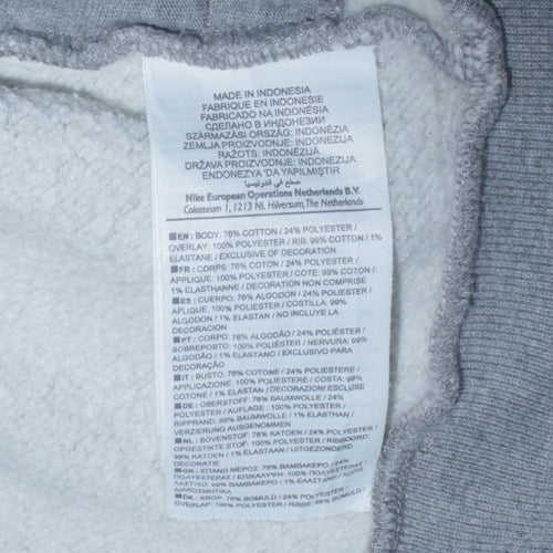 Nike Men’s Grey Full Zip Hoodie Medium Sportswear Sweatshirt