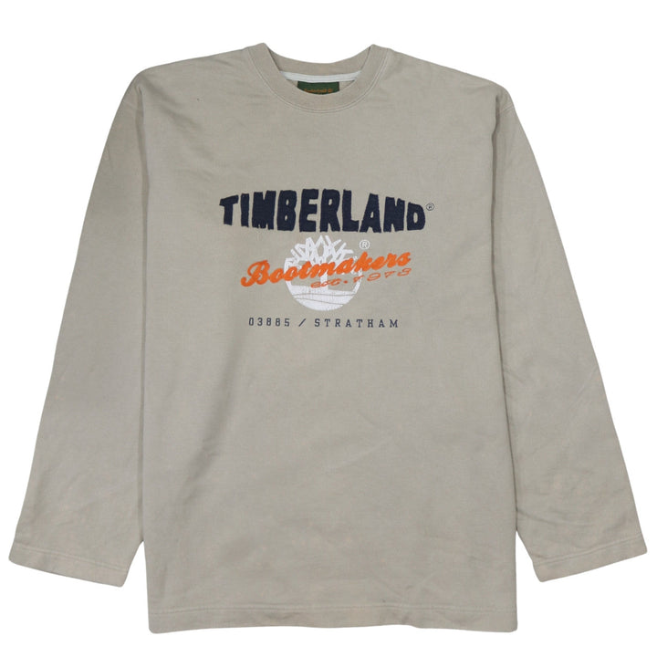 Timberland Women's Beige Embroidered Sweatshirt Size 16 Cotton Pullover