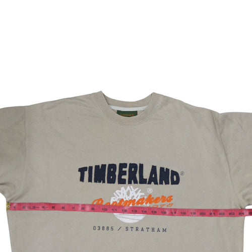 Timberland Women's Beige Embroidered Sweatshirt Size 16 Cotton Pullover