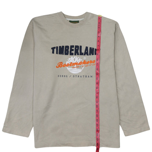 Timberland Women's Beige Embroidered Sweatshirt Size 16 Cotton Pullover