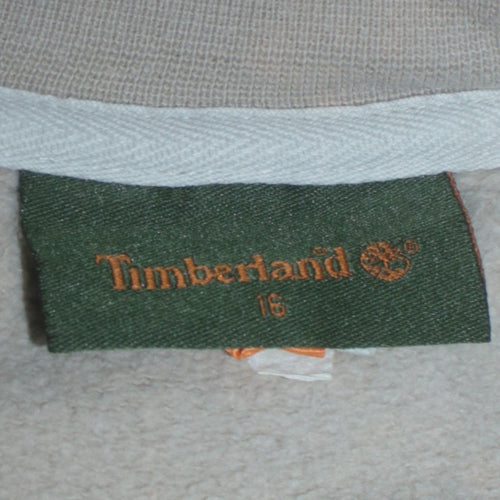Timberland Women's Beige Embroidered Sweatshirt Size 16 Cotton Pullover