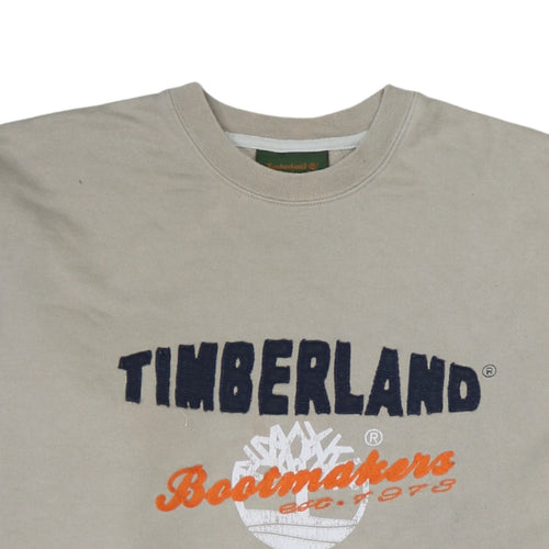 Timberland Women's Beige Embroidered Sweatshirt Size 16 Cotton Pullover