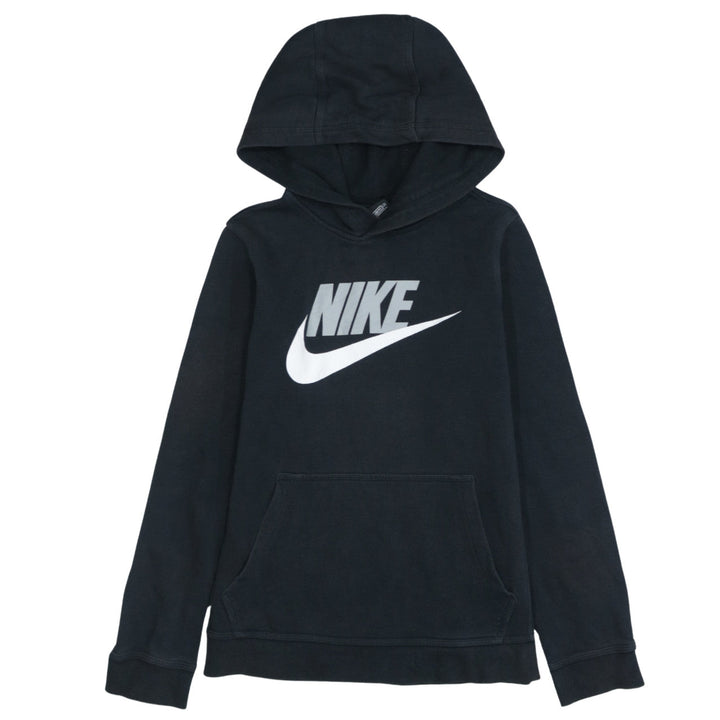 Nike Boys Black Pullover Hoodie 13-14 Years Standard Fit Logo Fleece Jumper