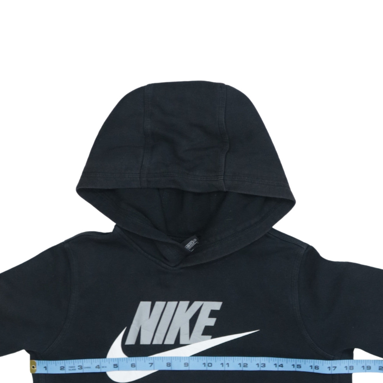 Nike Boys Black Pullover Hoodie 13-14 Years Standard Fit Logo Fleece Jumper