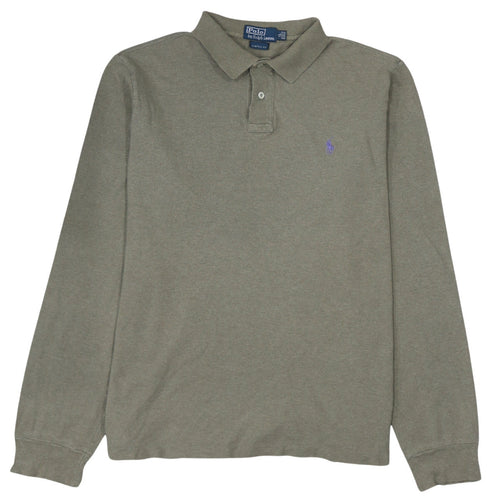 Ralph Lauren Men's Green Long Sleeve Cotton Polo Shirt XL