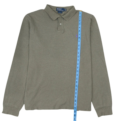 Ralph Lauren Men's Green Long Sleeve Cotton Polo Shirt XL
