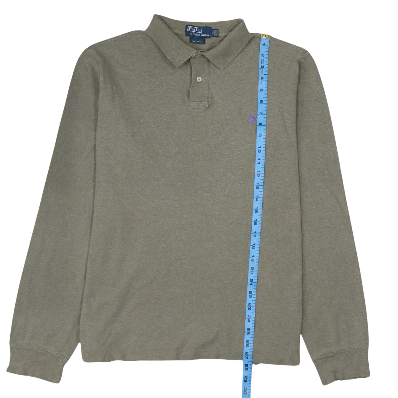 Ralph Lauren Men's Green Long Sleeve Cotton Polo Shirt XL
