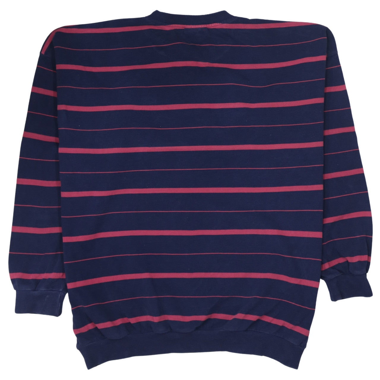 Lacoste Mens Blue Striped Cotton Crew Neck Pullover Sweatshirt L