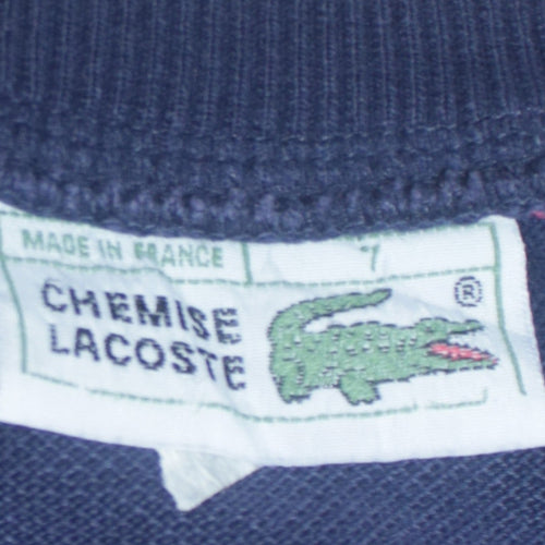 Lacoste Mens Blue Striped Cotton Crew Neck Pullover Sweatshirt L