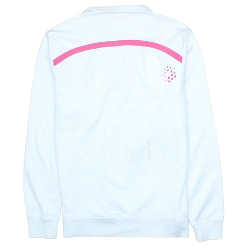 Puma Women's White Pink 1/4 Zip Pullover Sweatshirt M